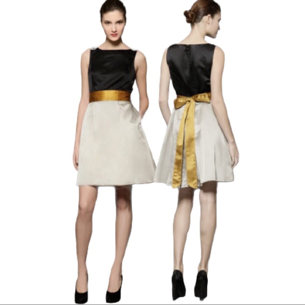 Vera Wang Slipper Silk Color Block Dress Size 4